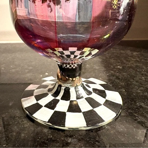 Mackenzie Childs RARE mint condition hand painted Glass - Picture 5 of 6